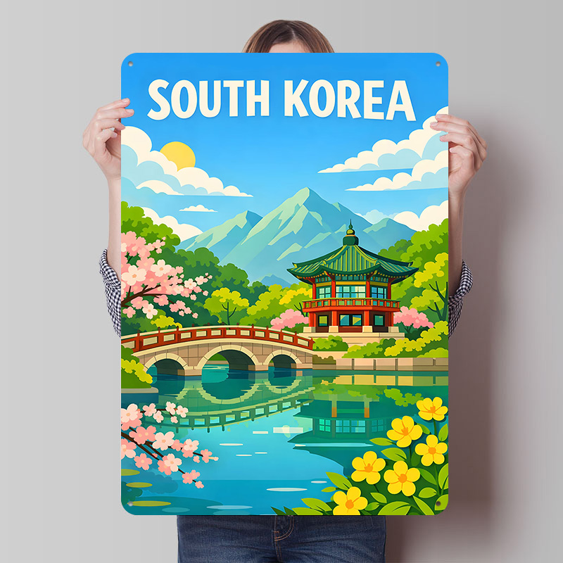 Desk Setup Art - South Korea Travel Poster Customized Vintage