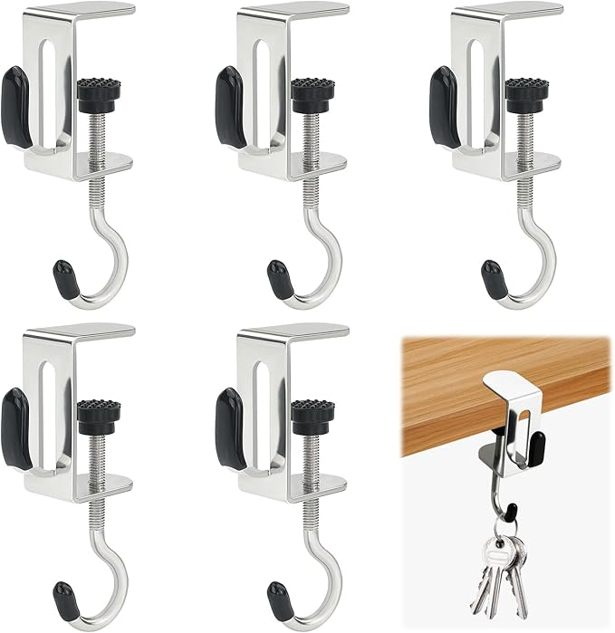 Desk Setup Shelves - Purse Hook for Table,Anti-Scratch Purse Hanger