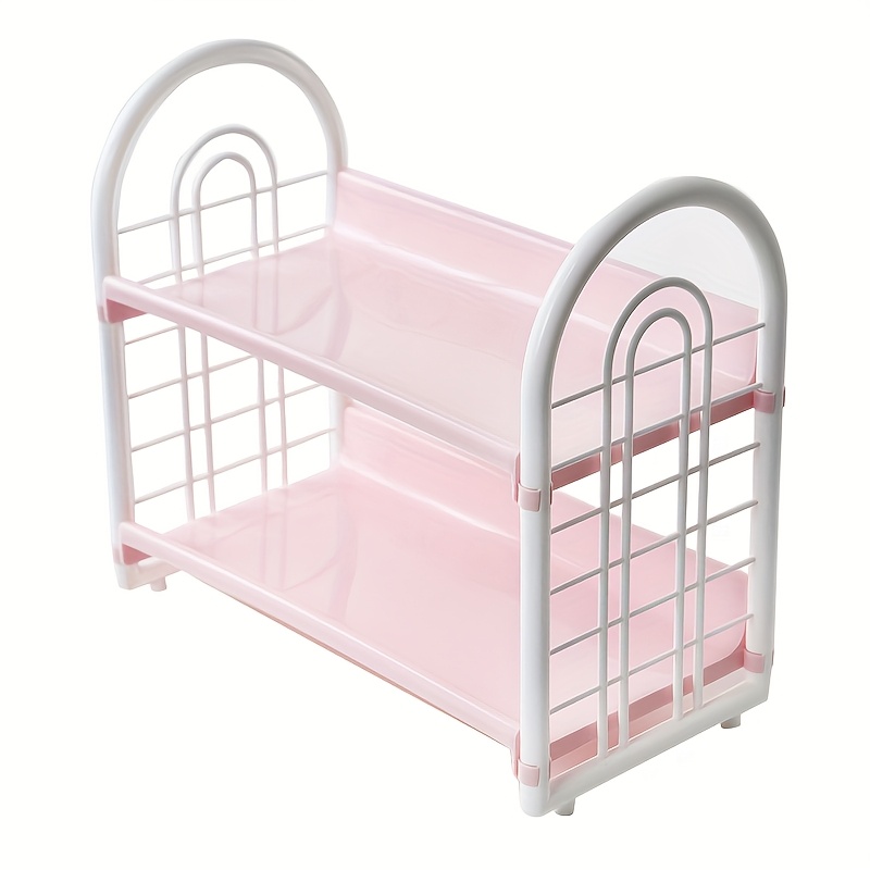 Desk Setup Shelves - 1pc Double Layer Multi-Functional Plastic Desktop