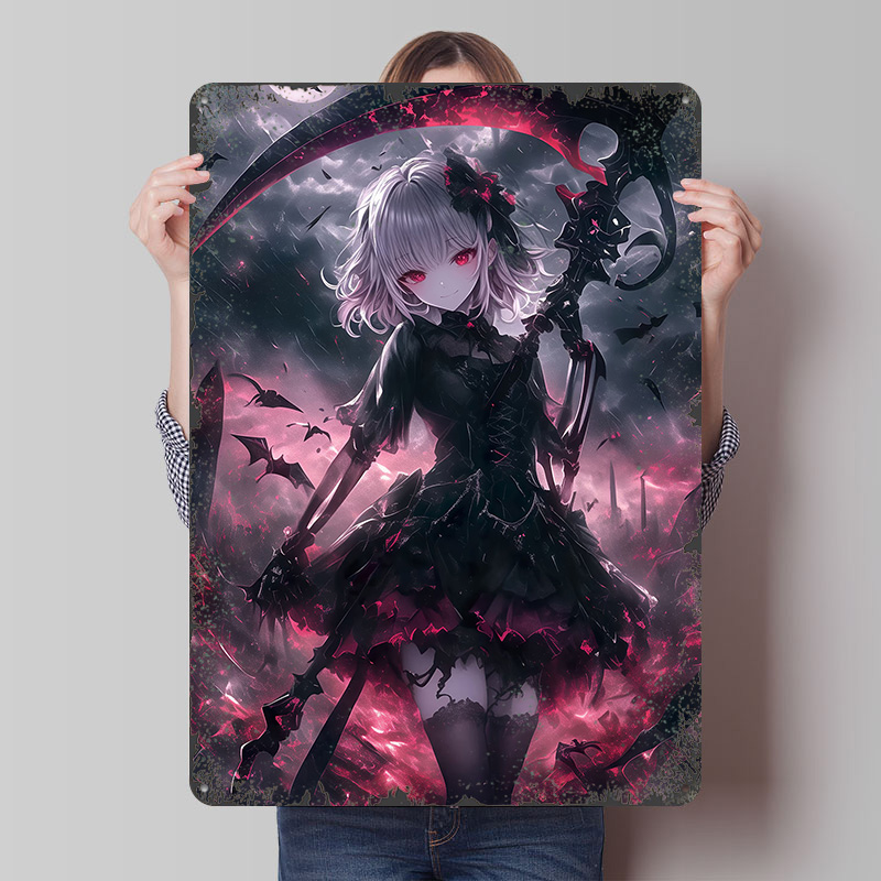 Desk Setup Art - Demon Grim Reaper Girl Poster Customized