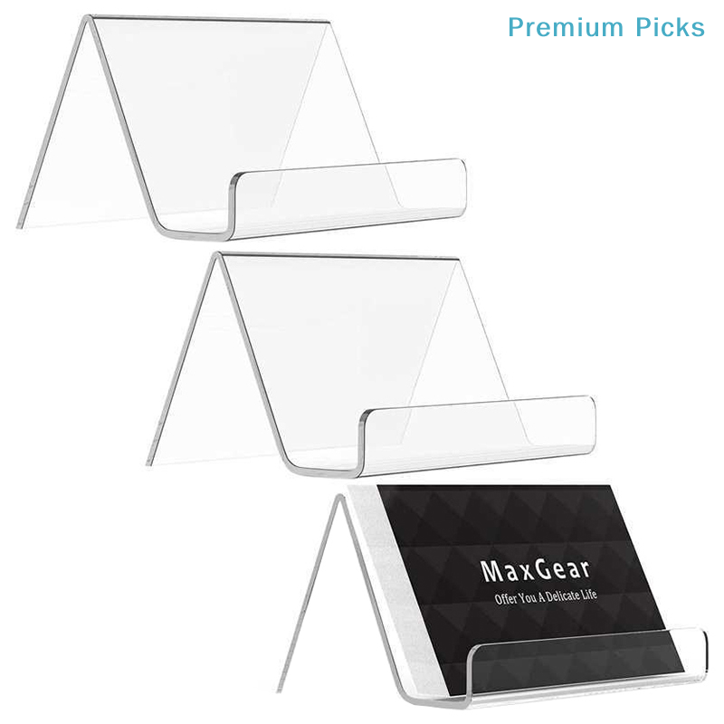 Desk Setup Shelves - portableTransparent Acrylic Desktop Business Card Holder
