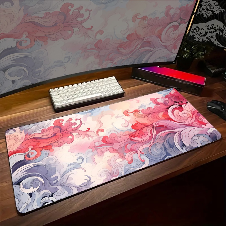 Desk Setup Art - Large Art Feather Mouse pad Gaming