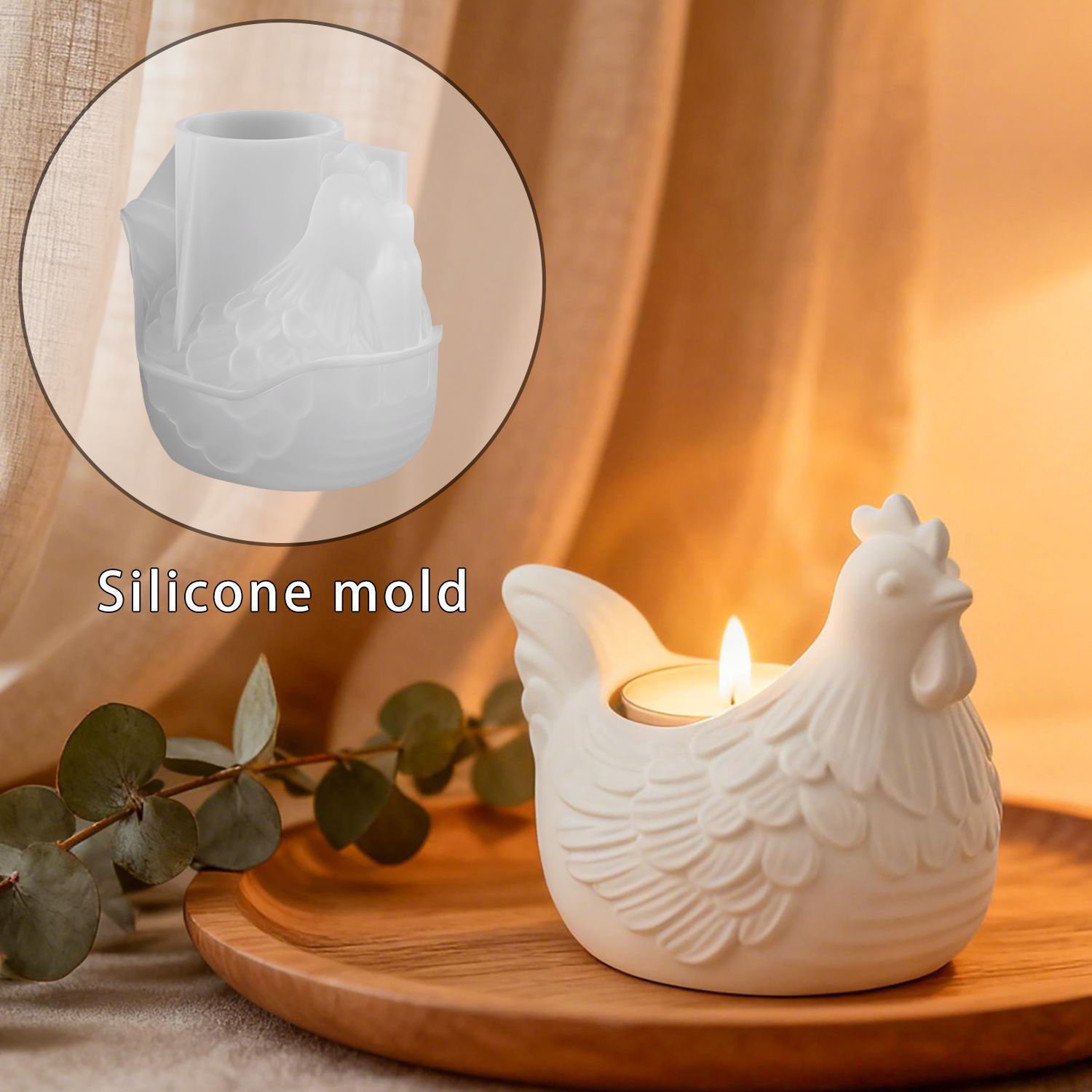 Desk Setup Organization - DIY 3D Little Chicken Candle Holder