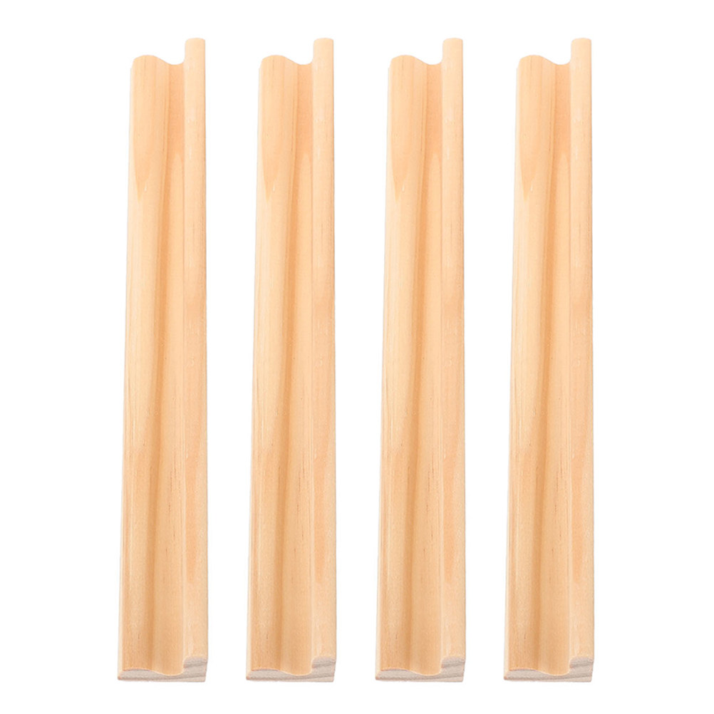 Desk Setup Organization - 4Pcs Natural Wood Domino Holder Rack