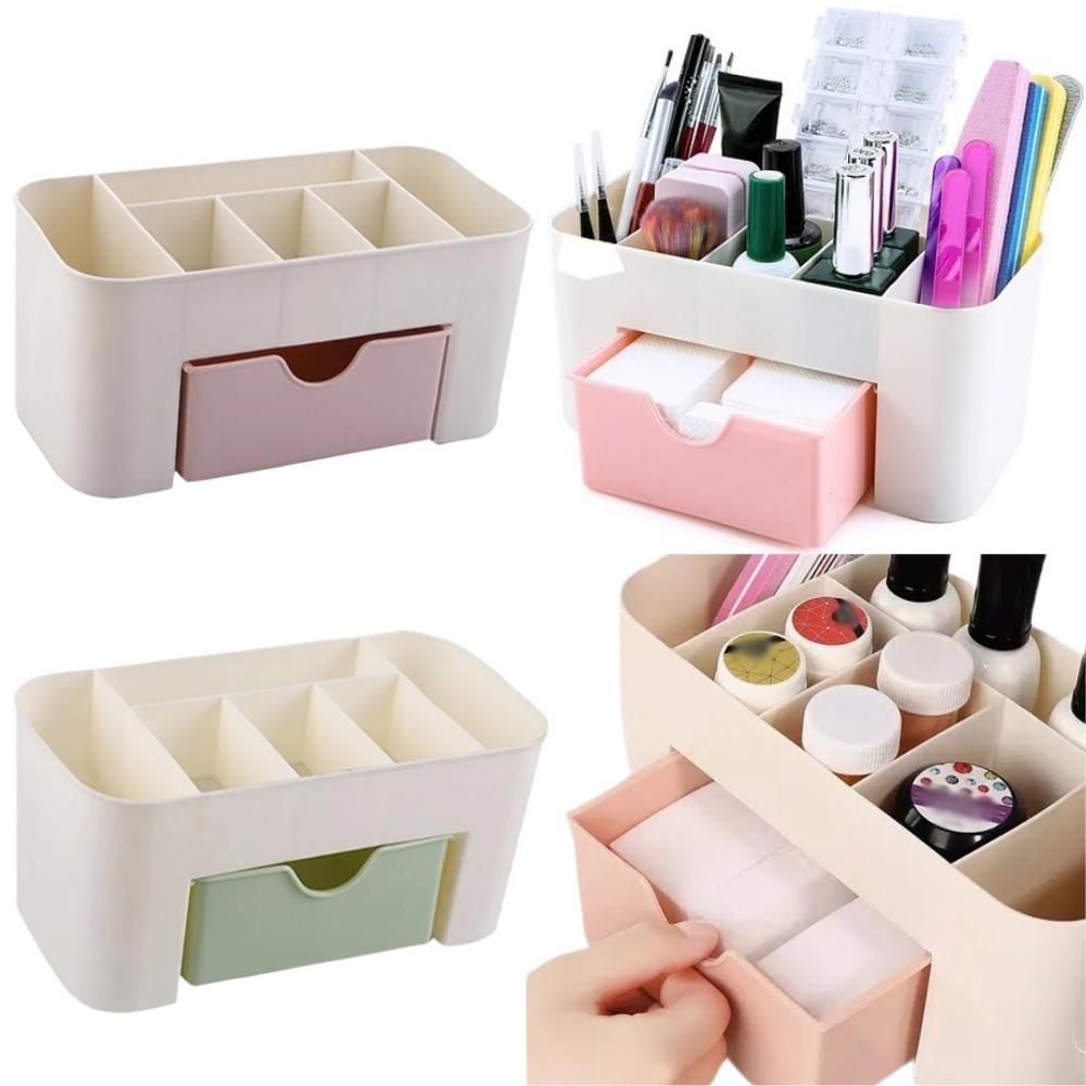 Desk Setup Shelves - Nail Art Organizer Desktop Drawer Cosmetic