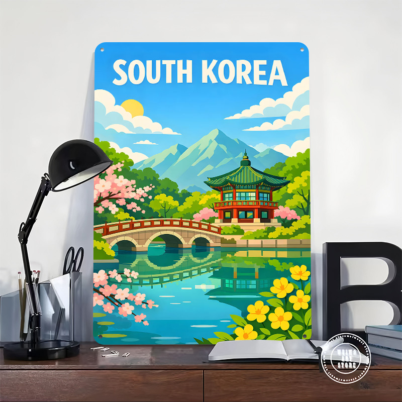 South Korea Travel Poster Cust - Desk Setup Art ulasan dan harga