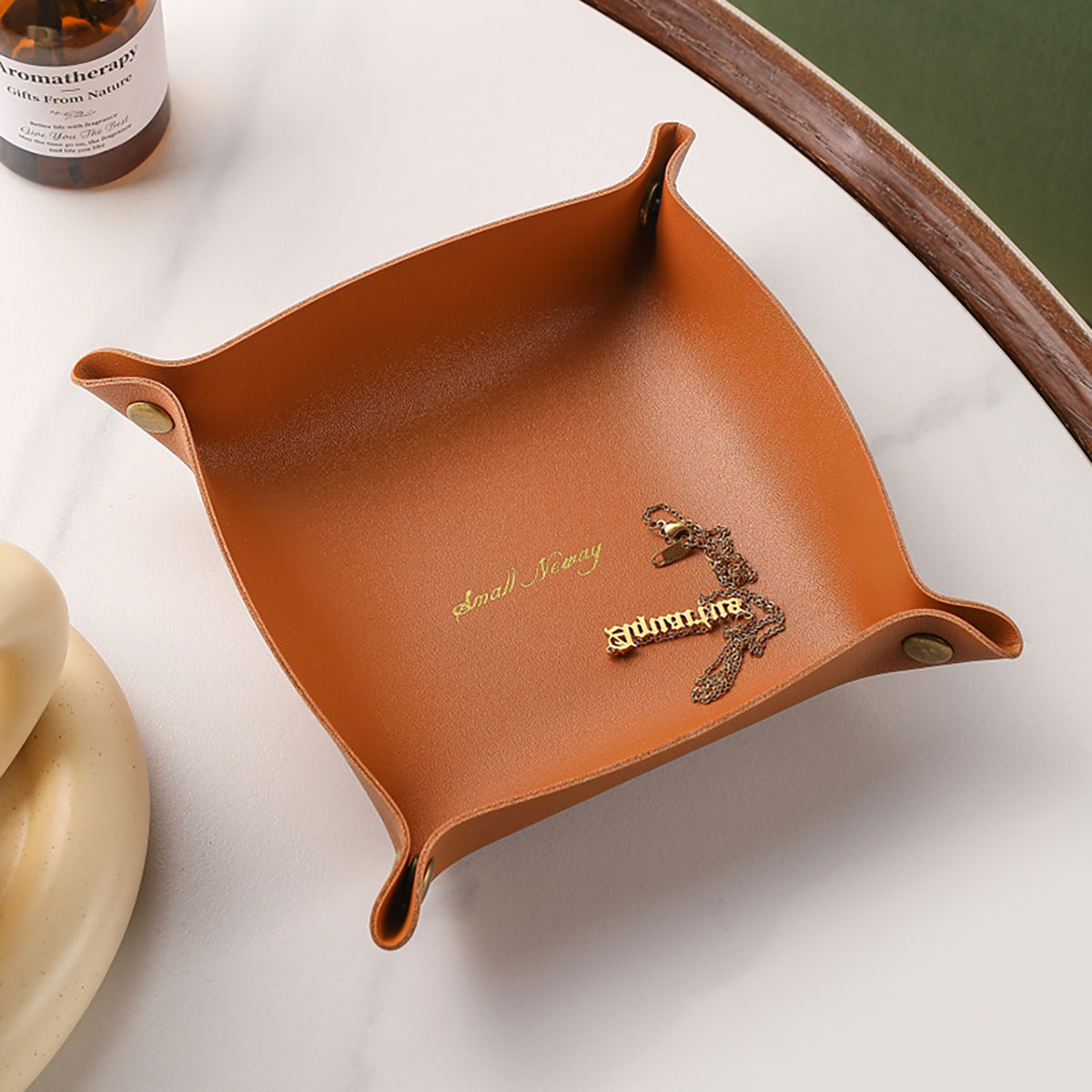Nordic Style Leather Storage T - Desk Setup Organization ulasan dan harga