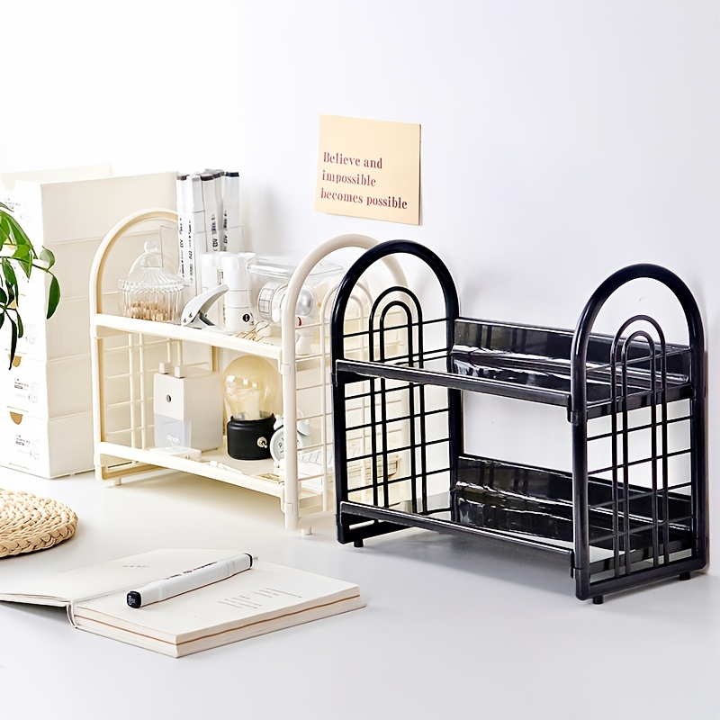 1pc Double Layer Multi-Functio - Desk Setup Shelves ulasan dan harga