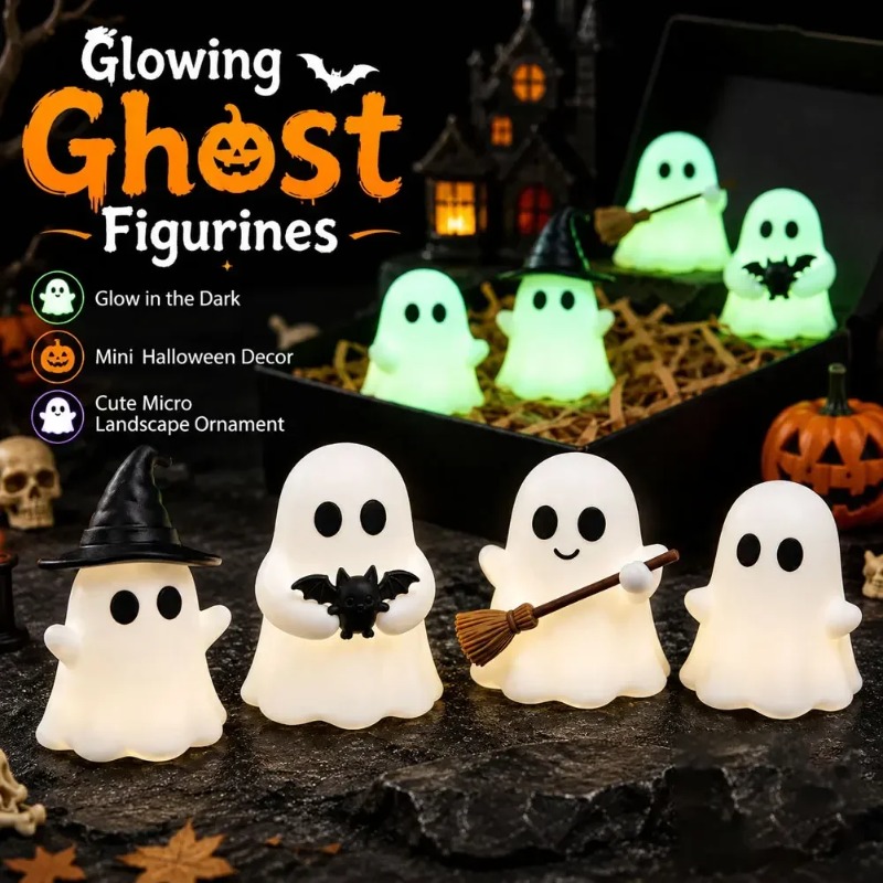 1-5PCS Glow in Dark Mini Ghost - Desk Setup Shelves ulasan dan harga