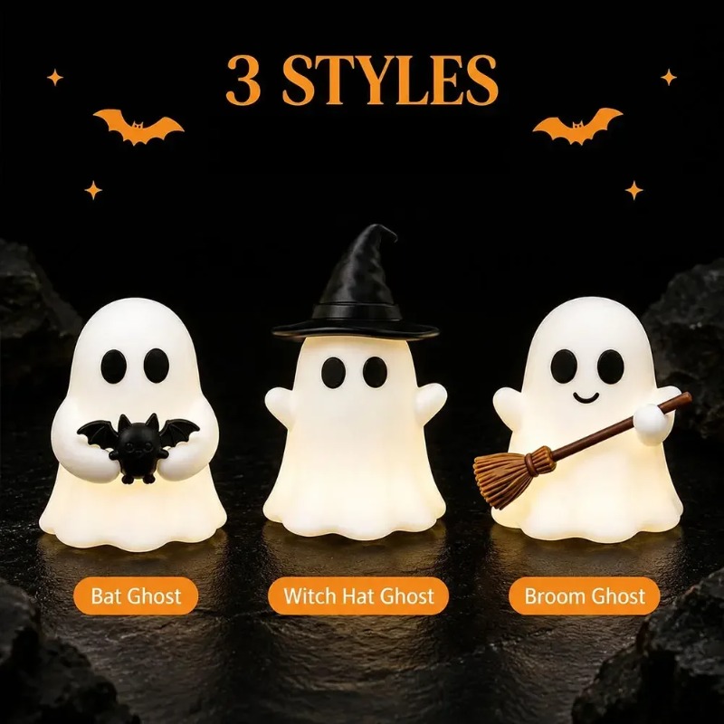 1-5PCS Glow in Dark Mini Ghost - Desk Setup Shelves ulasan dan harga