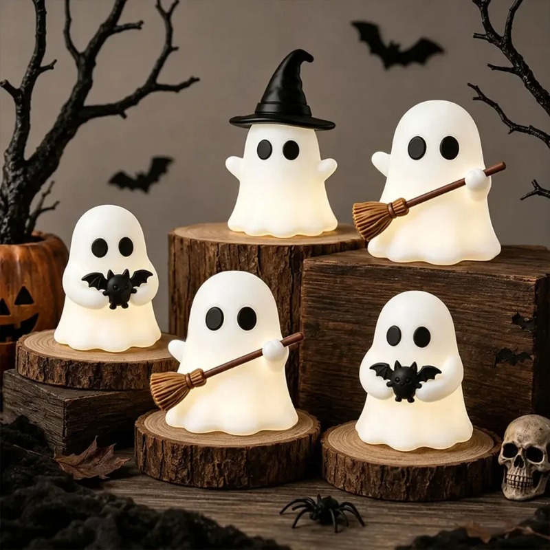1-5PCS Glow in Dark Mini Ghost - Desk Setup Shelves ulasan dan harga