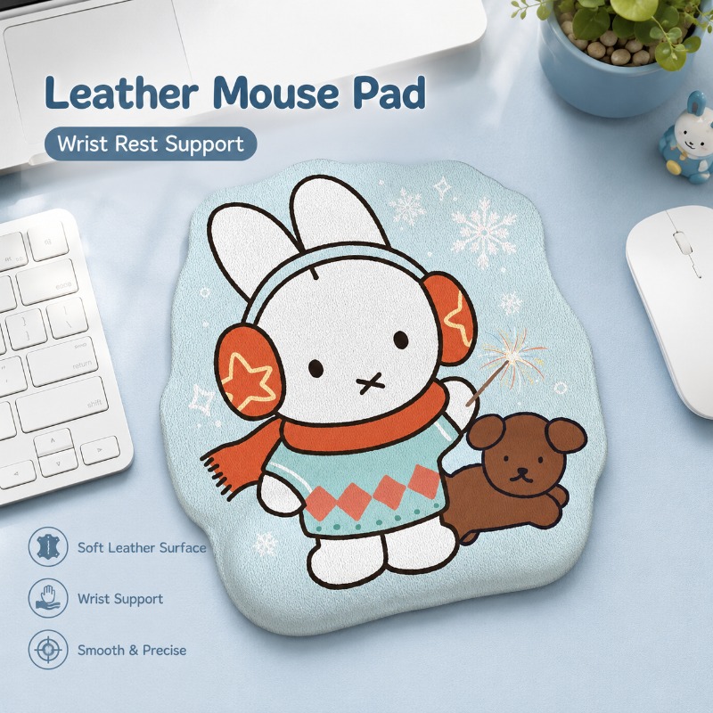 Anime Miffy Leather Mouse Pad  - Desk Setup Design ulasan dan harga