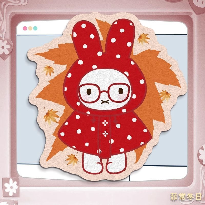 Anime Miffy Leather Mouse Pad  - Desk Setup Design ulasan dan harga