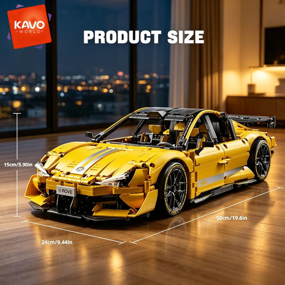 KAVOWORLD 2143pcs Yellow 1:10  - Desk Setup Build ulasan dan harga