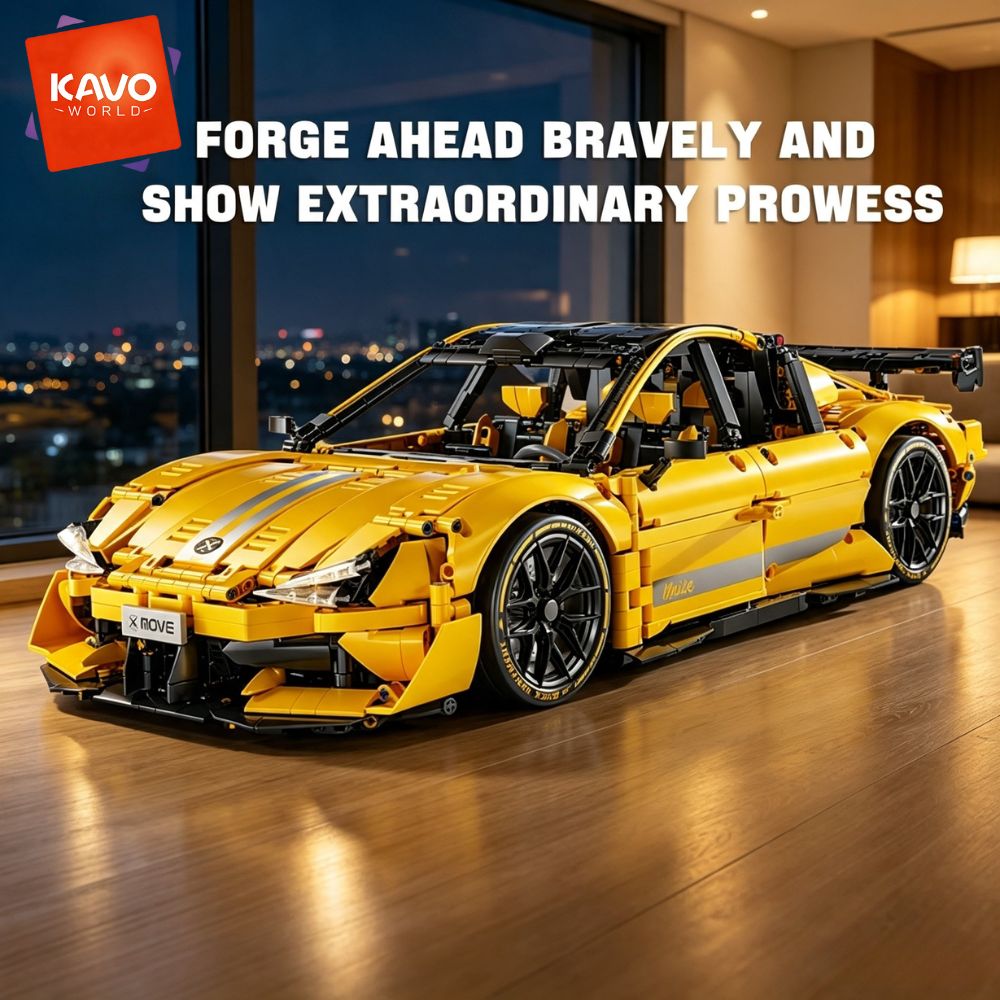 KAVOWORLD 2143pcs Yellow 1:10  - Desk Setup Build ulasan dan harga
