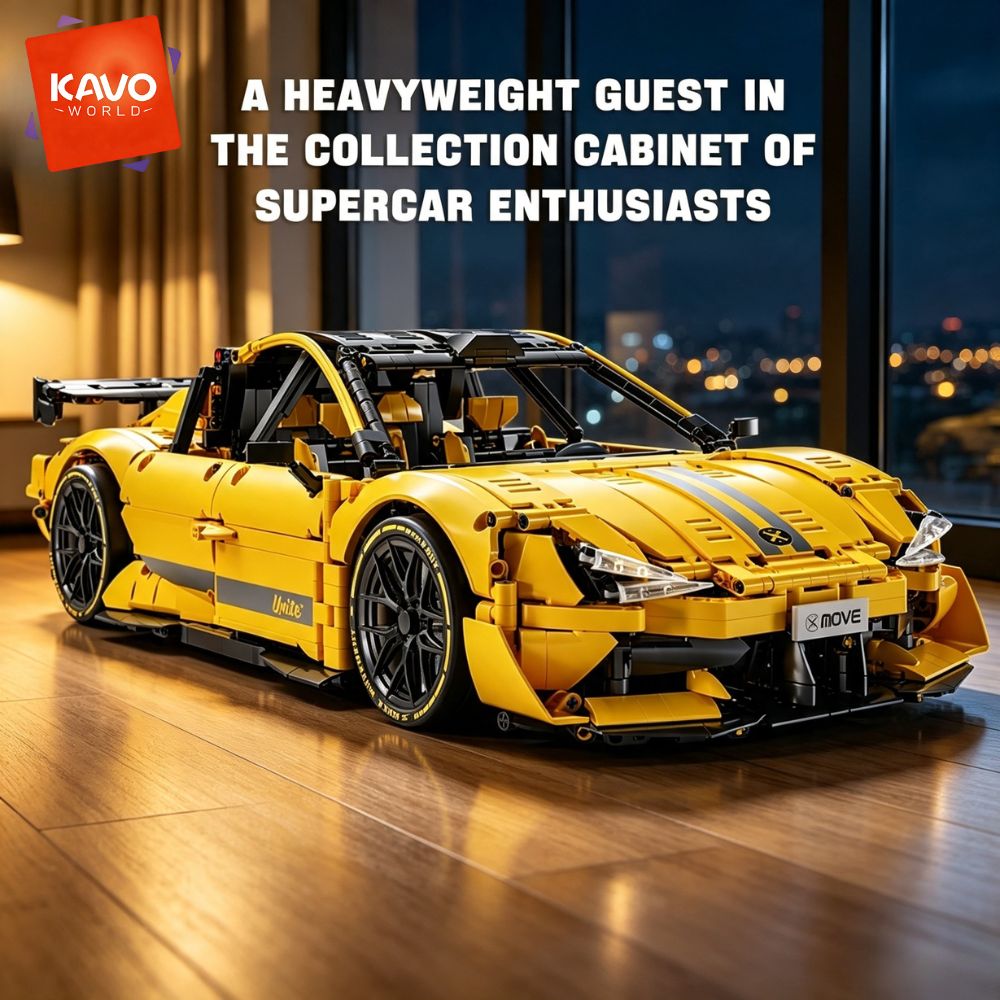 KAVOWORLD 2143pcs Yellow 1:10  - Desk Setup Build ulasan dan harga