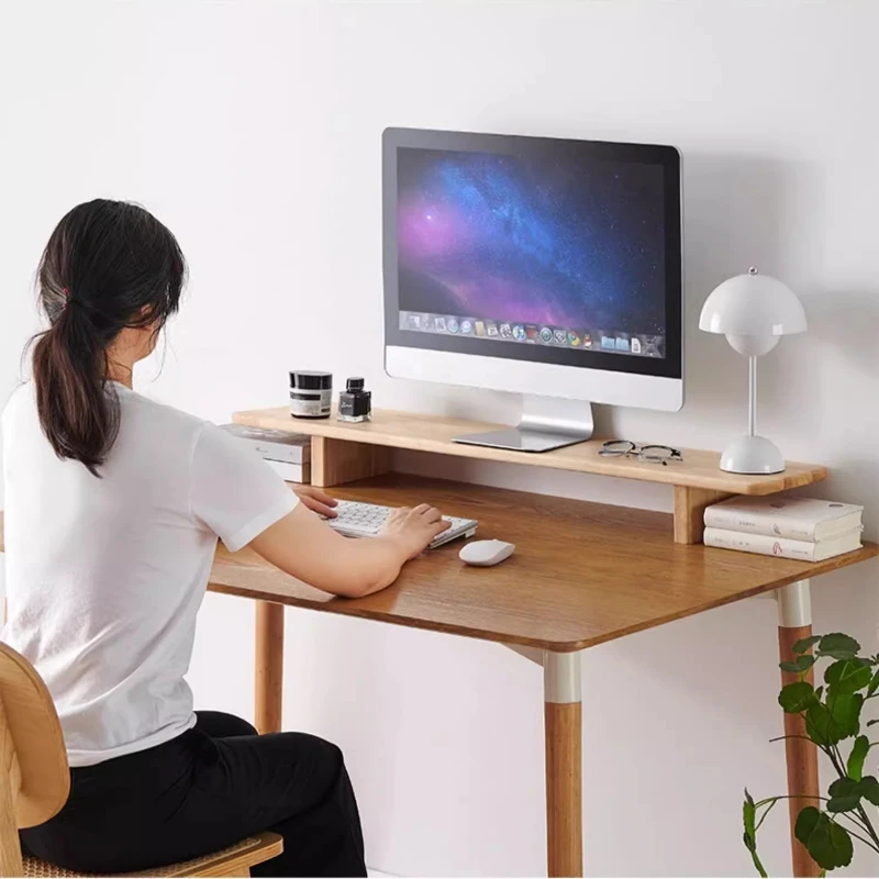 Wooden Monitor Stand Riser for - Desk Setup Laptop And Monitor ulasan dan harga