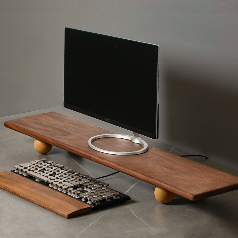 Solid Wood Monitor Riser Lapto - Desk Setup Laptop And Monitor ulasan dan harga