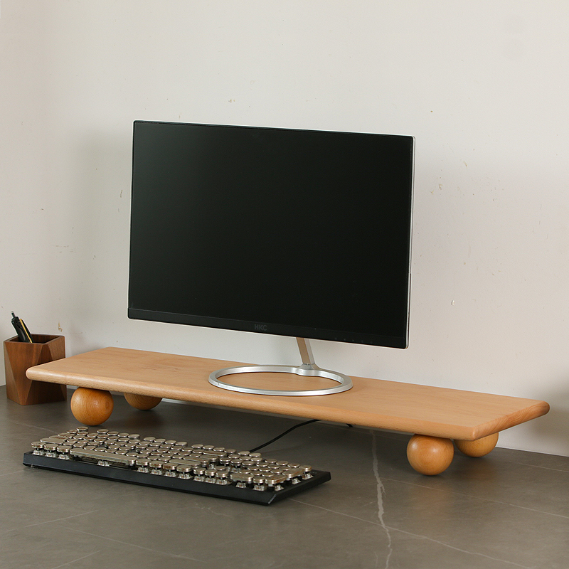Solid Wood Monitor Riser Lapto - Desk Setup Laptop And Monitor ulasan dan harga