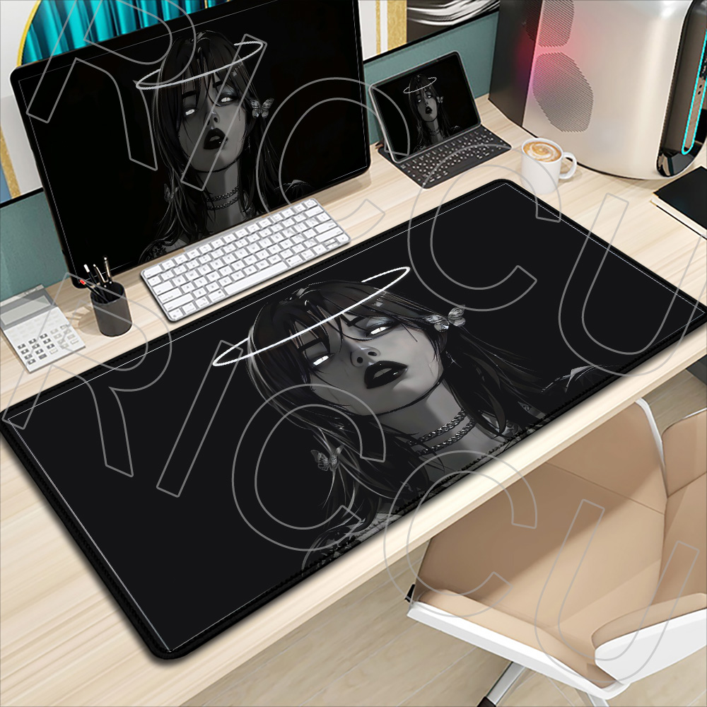 Anime Girl Black Dark style Nu - Desk Setup Dark ulasan dan harga