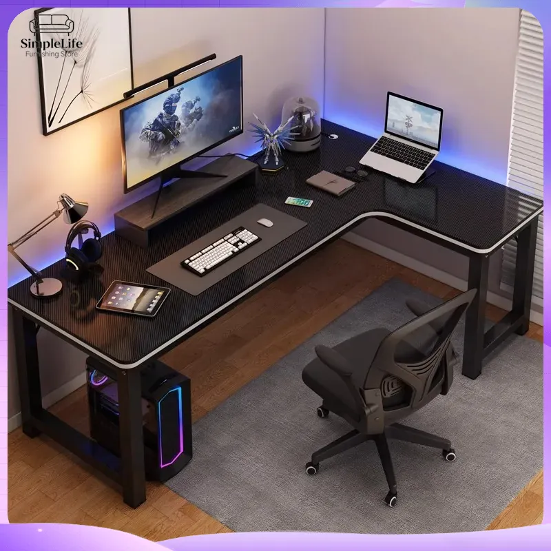 Corner Gaming Desk Computer De - Desk Setup Laptop And Monitor ulasan dan harga