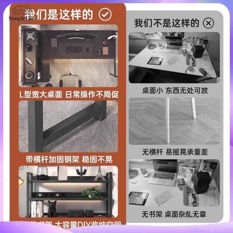 Corner Gaming Desk Computer De - Desk Setup Laptop And Monitor ulasan dan harga
