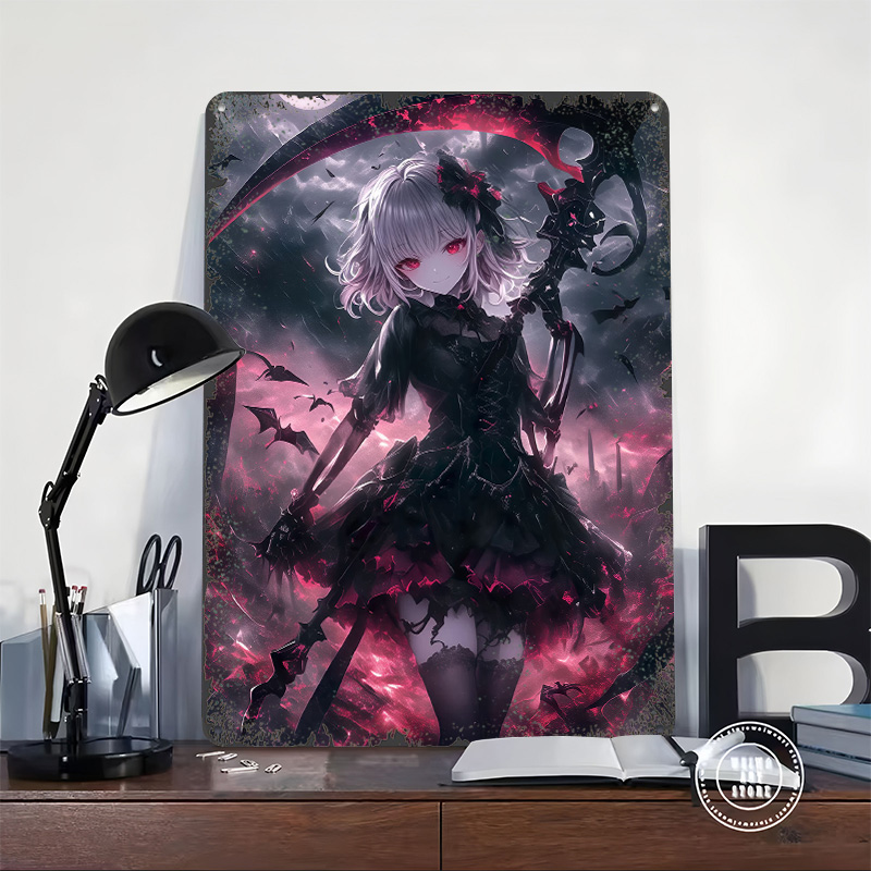 Demon Grim Reaper Girl Poster  - Desk Setup Art ulasan dan harga