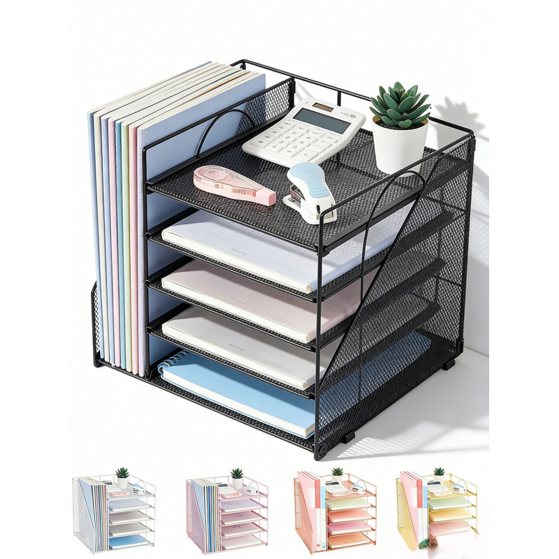 5Layer Paper File Rack Office  - Desk Setup Design ulasan dan harga
