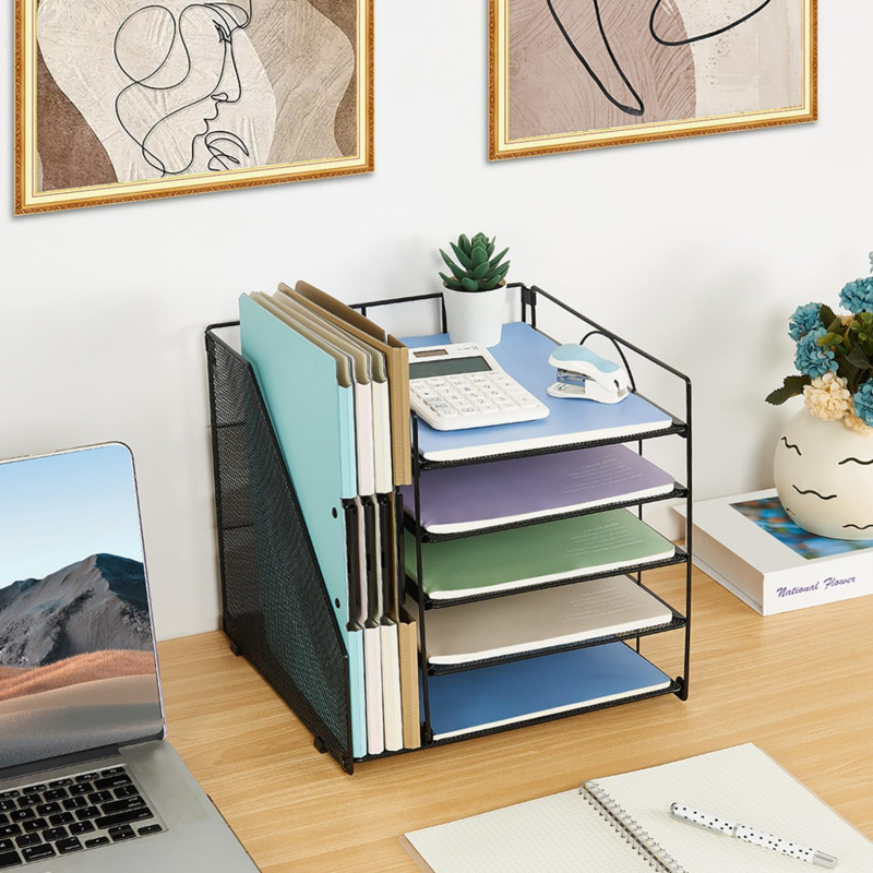 5Layer Paper File Rack Office  - Desk Setup Design ulasan dan harga