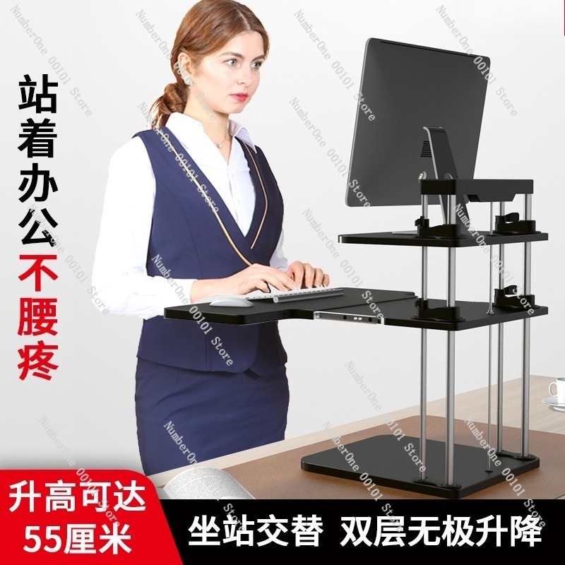 Height-Adjustable Standing Des - Desk Setup Laptop And Monitor ulasan dan harga