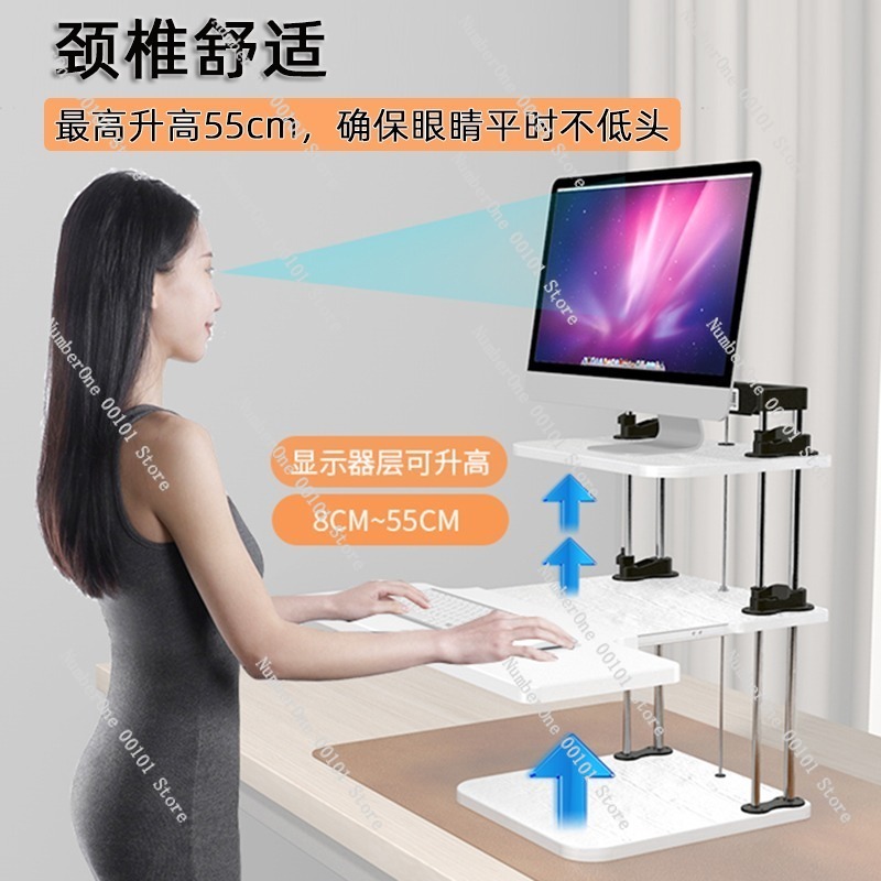 Height-Adjustable Standing Des - Desk Setup Laptop And Monitor ulasan dan harga