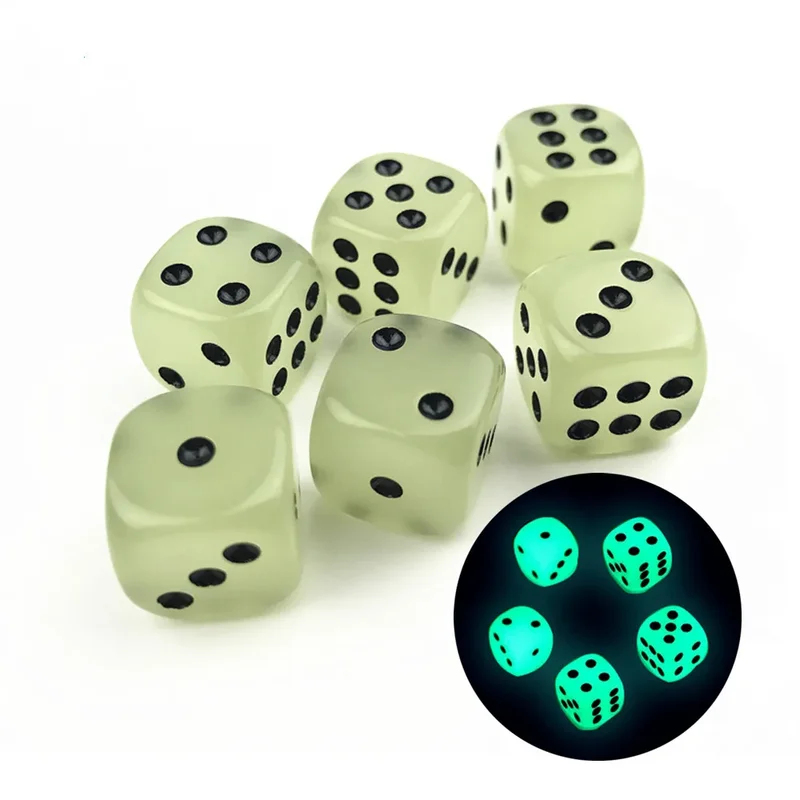 6-36Pcs 14mm Luminous Dice 6 S - Desk Setup Dark ulasan dan harga