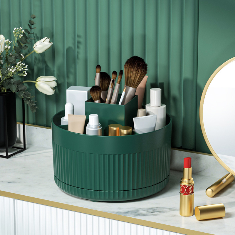 360 ° Table Top Rotary Makeup  - Desk Setup Shelves ulasan dan harga