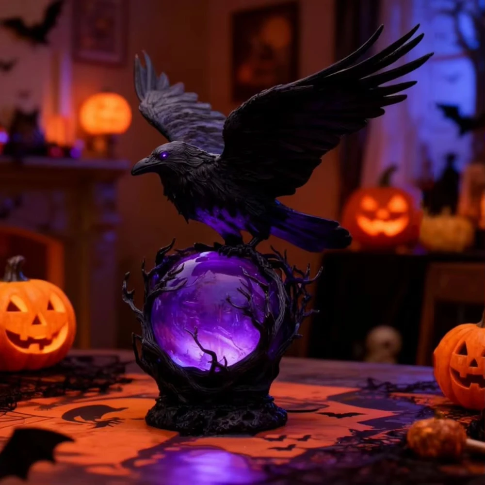 Creative Gothic Raven LED Lamp - Desk Setup Dark ulasan dan harga