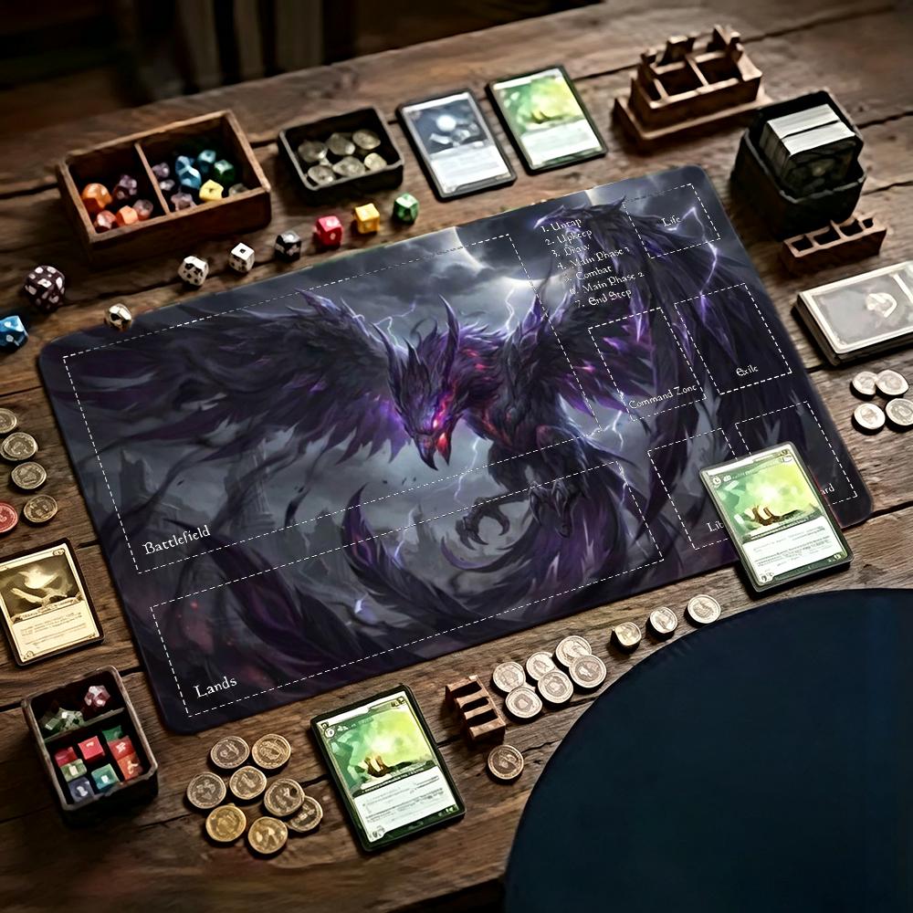 Dark Purple Phoenix Playmat TC - Desk Setup Dark ulasan dan harga