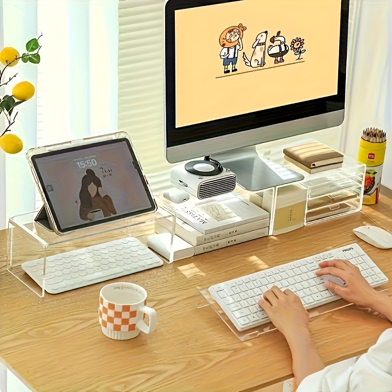 Acrylic keyboard stand, transp - Desk Setup Design ulasan dan harga