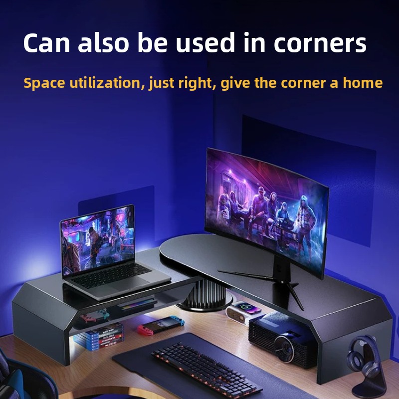 Gaming Dual Monitor Stand Offi - Desk Setup Laptop And Monitor ulasan dan harga