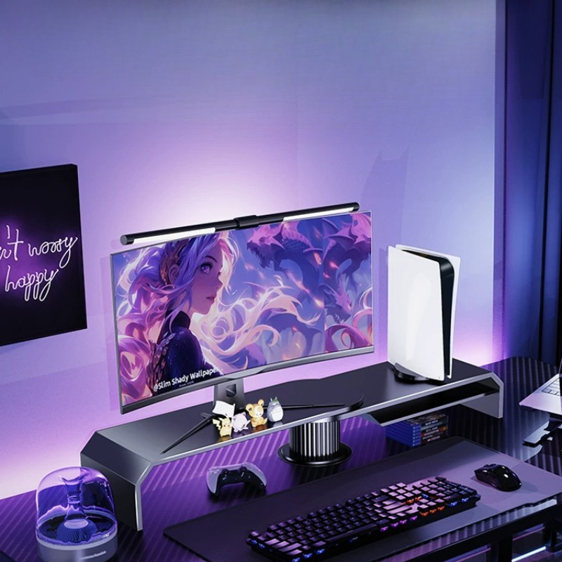 Gaming Dual Monitor Stand Offi - Desk Setup Laptop And Monitor ulasan dan harga