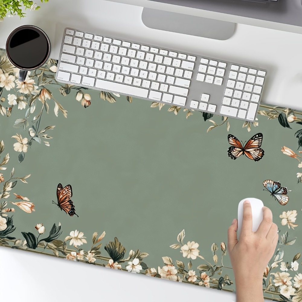 Plant table mat with butterfly - Desk Setup Art ulasan dan harga