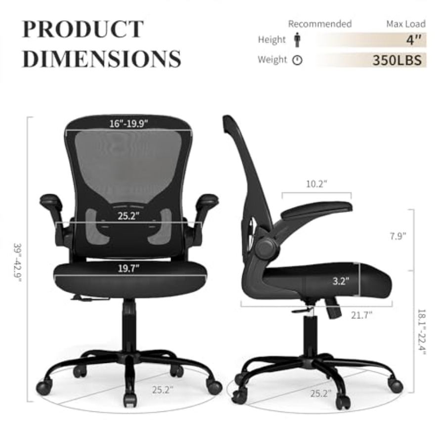 Mesh Office Chair, Ergonomic C - Desk Setup Ergonomics ulasan dan harga