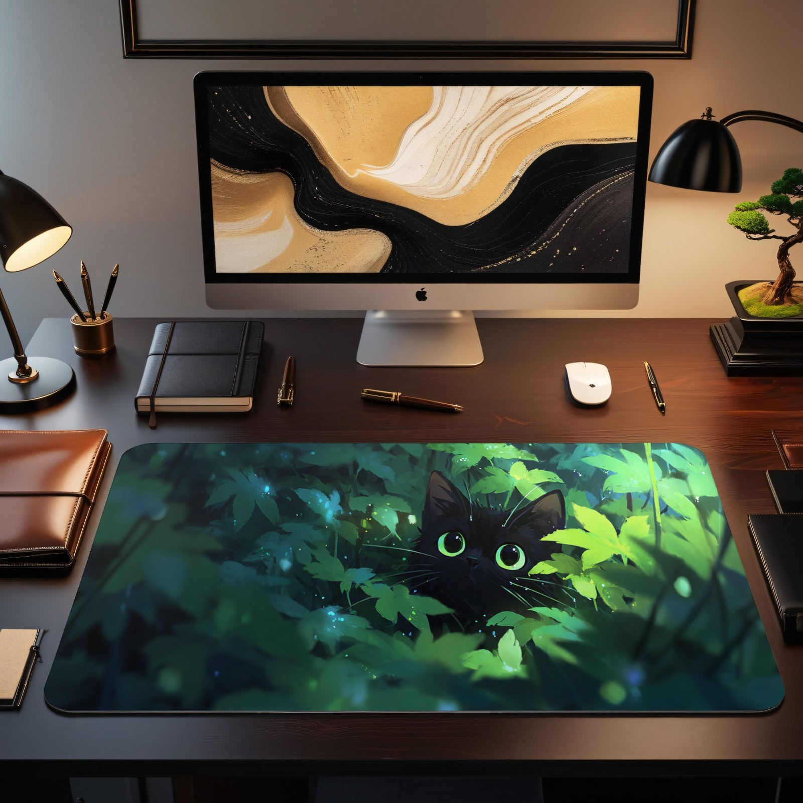 Black Cat for MTG Playmat Gree - Desk Setup Art ulasan dan harga
