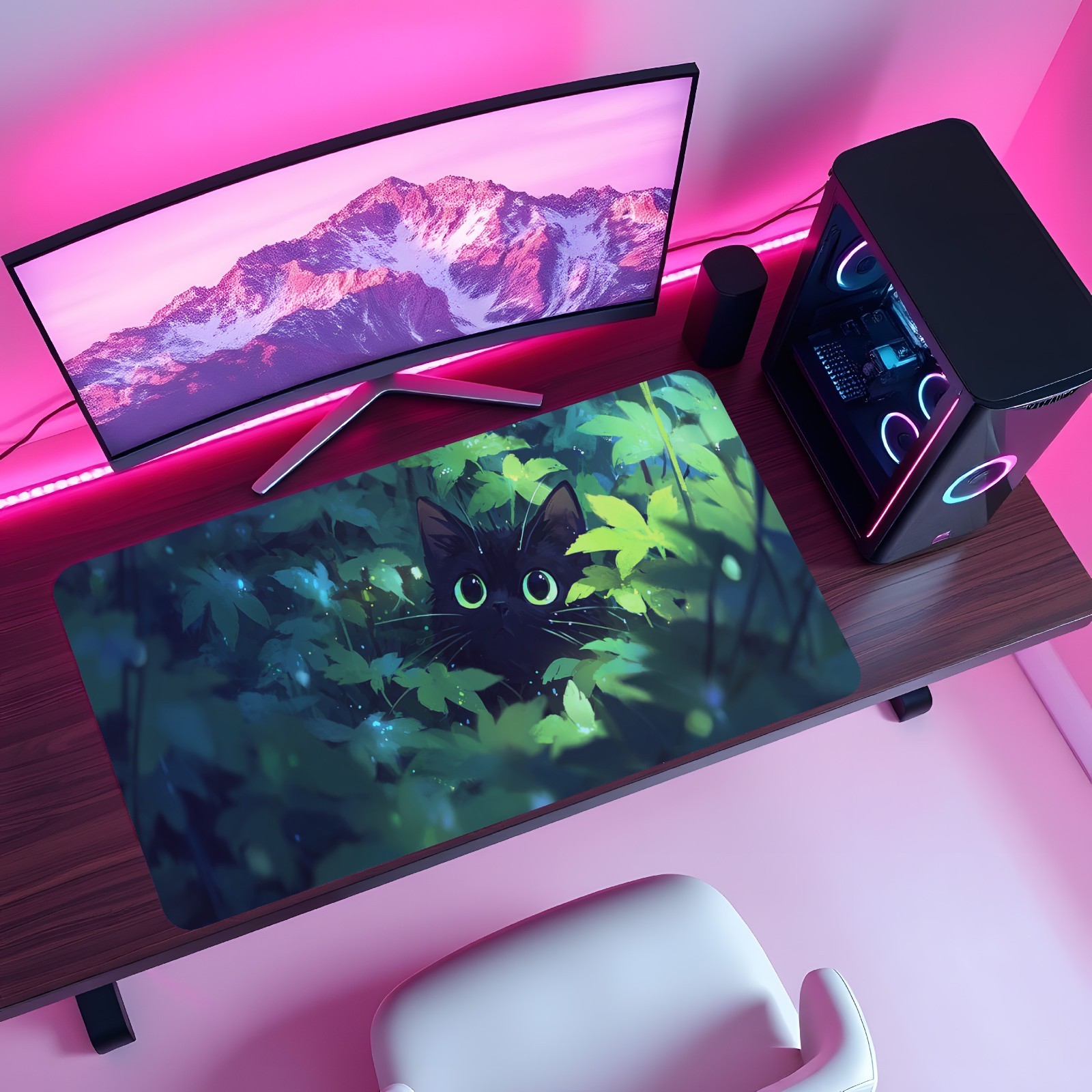 Black Cat for MTG Playmat Gree - Desk Setup Art ulasan dan harga
