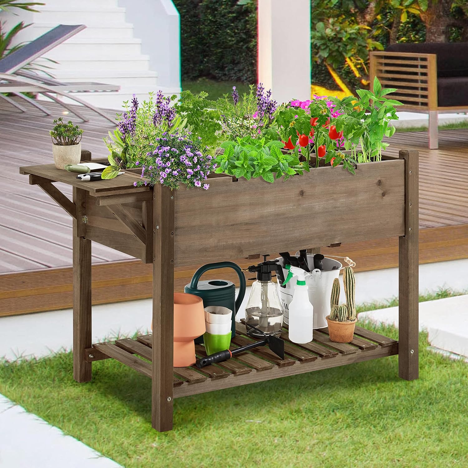 Herb Garden Planter Outdoor Wo - Desk Setup Dark ulasan dan harga