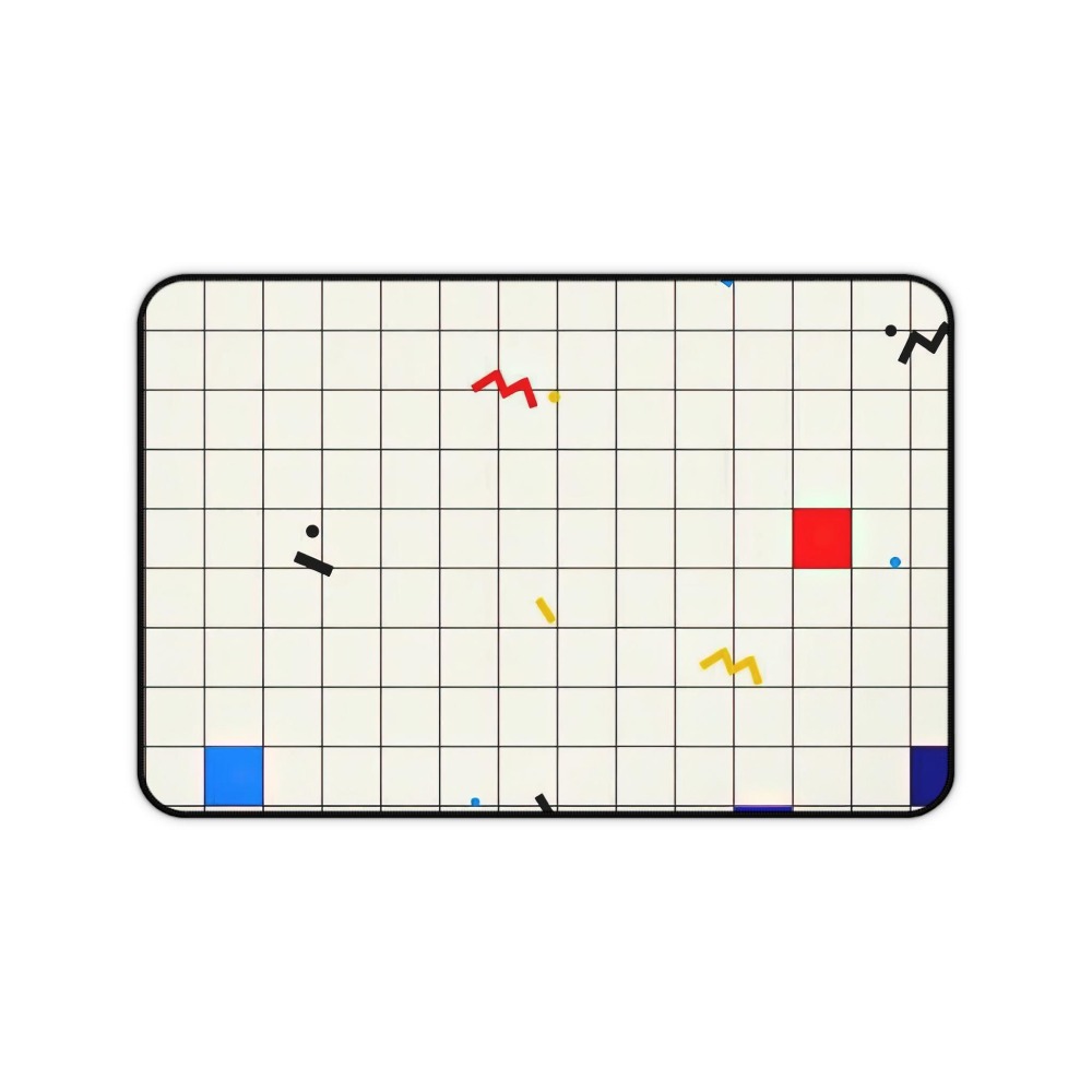 Retro Geometric Grid Desk Mat  - Desk Setup Art ulasan dan harga
