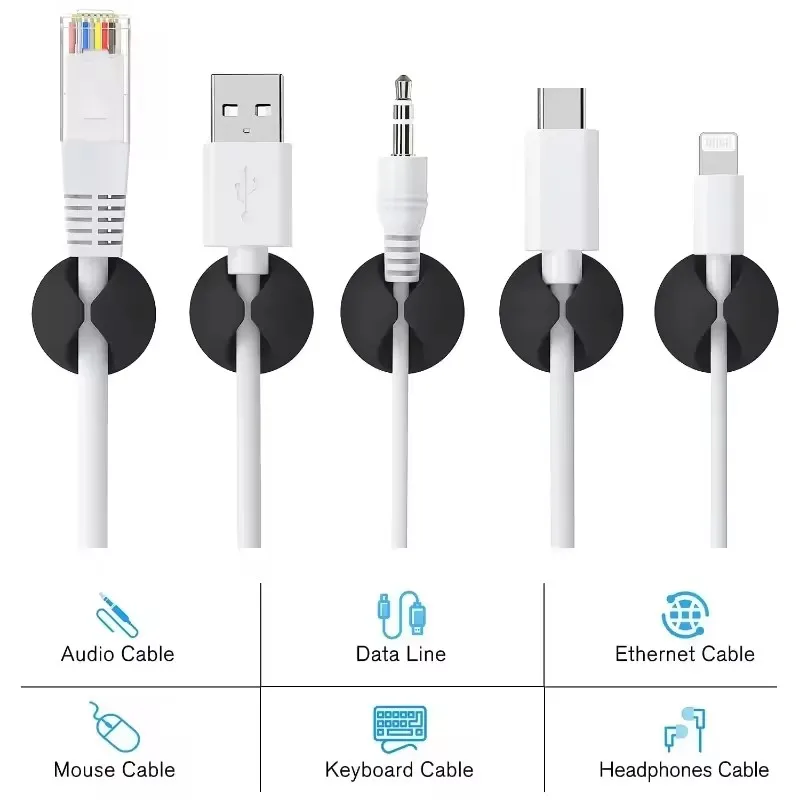 5/50Pcs Desktop Wall Cable Cli - Desk Setup Organization ulasan dan harga