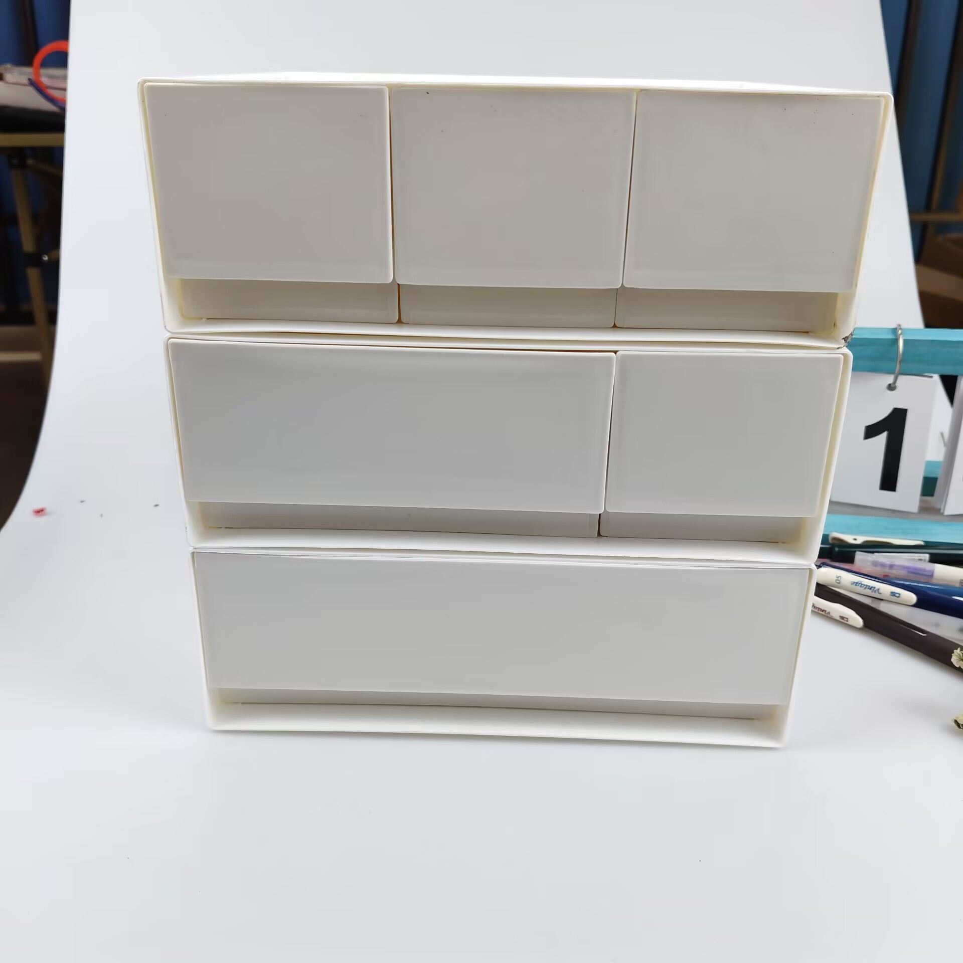 Desktop Storage Box, Drawer, C - Desk Setup Shelves ulasan dan harga