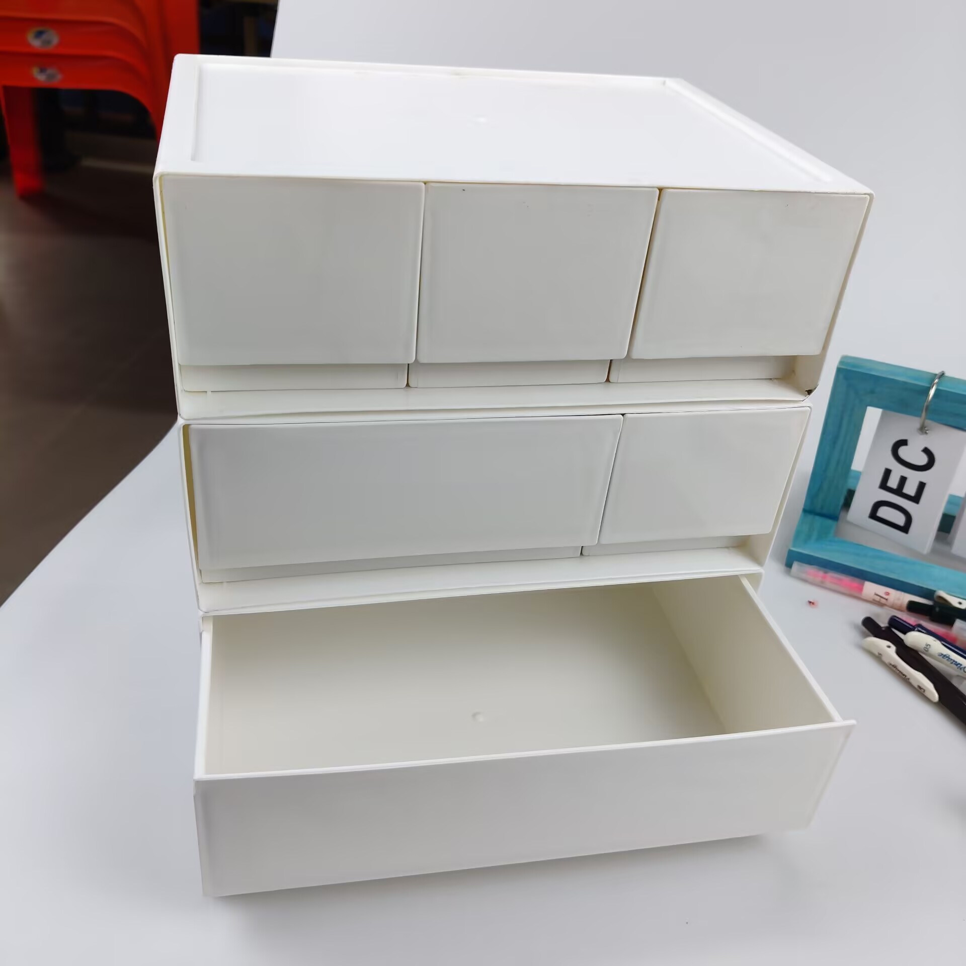 Desktop Storage Box, Drawer, C - Desk Setup Shelves ulasan dan harga