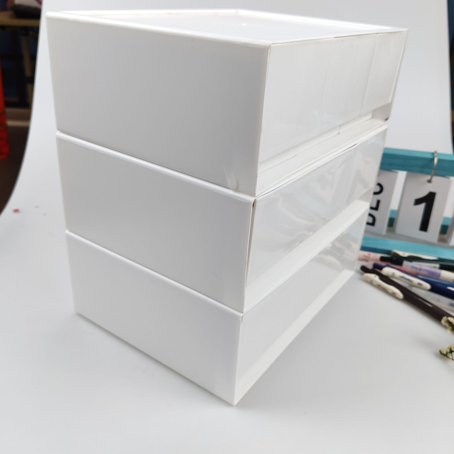 Desktop Storage Box, Drawer, C - Desk Setup Shelves ulasan dan harga