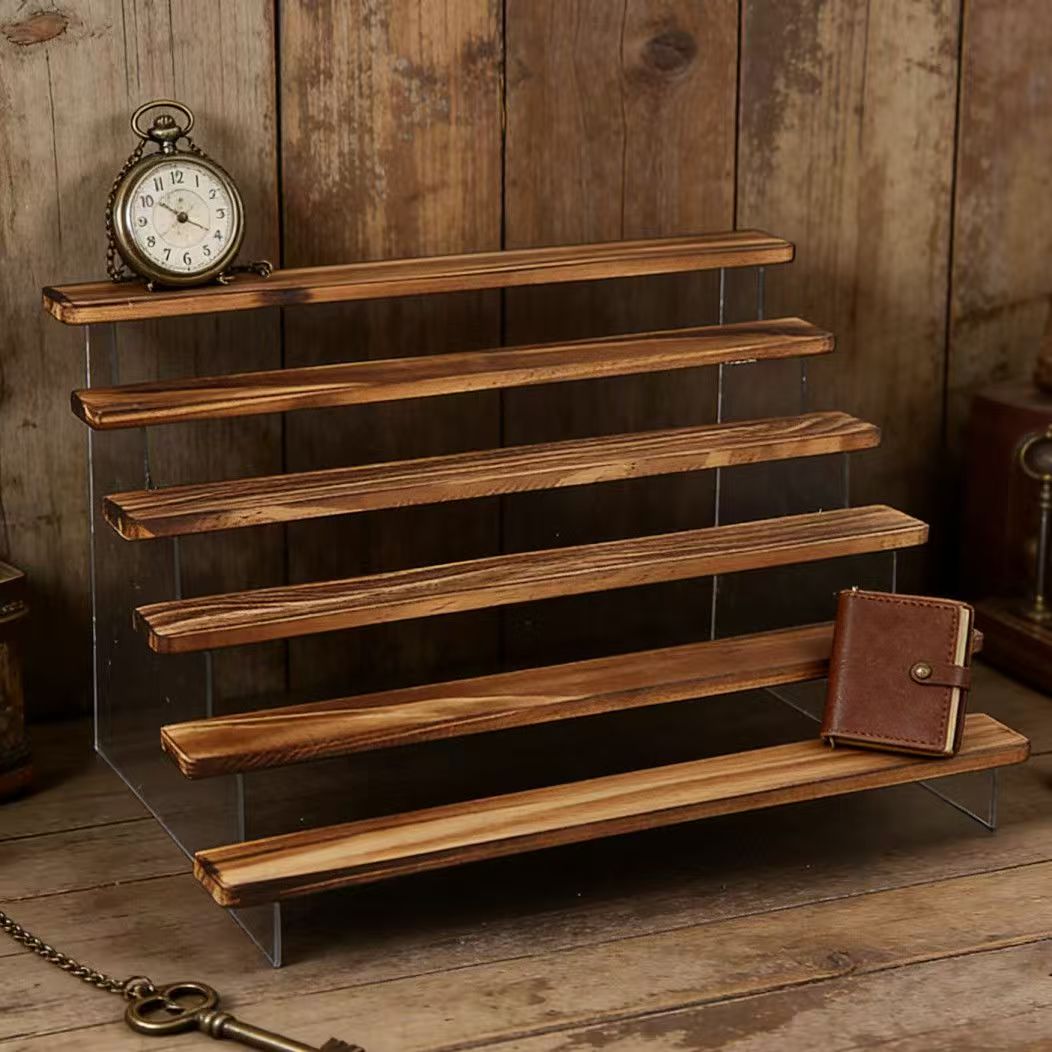 Charred Wooden Step Display St - Desk Setup Shelves ulasan dan harga