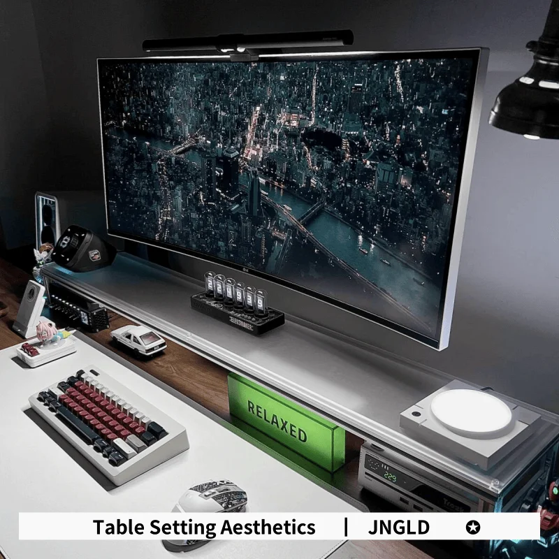 Aluminum Monitor Stand Acrylic - Desk Setup Laptop And Monitor ulasan dan harga